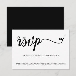 Simple noir blanc RSVP email Réservé Siège