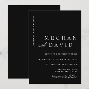Simple noir et blanc Faire-part de mariage moderne