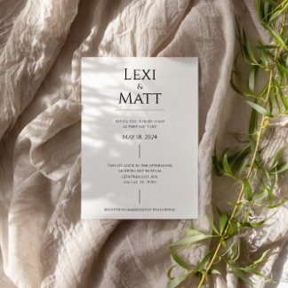 Simple noir et blanc Faire-part de mariage moderne