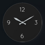 Simple noir et blanc, grande horloge numérique<br><div class="desc">L'horloge artistique moderne présente un design minimaliste dans une palette de couleurs noir et blanc. Un design simple et simple avec des chiffres blancs sur un arrière - plan noir. Un ajout moderne à votre cuisine, salon ou mur de bureau, un cadeau de bureau moderne et réfléchi ou un cadeau...</div>