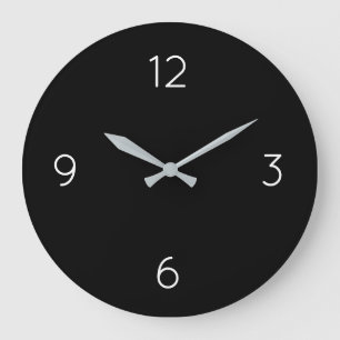 Simple noir et blanc, grande horloge numérique
