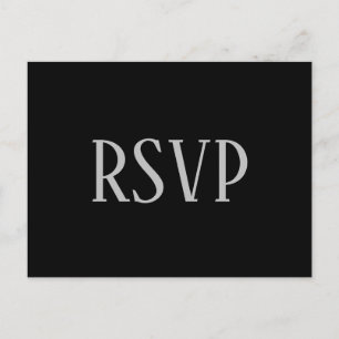 Simple noir et gris - Carte postale RSVP