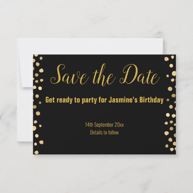 SIMPLE NOIR OR SPOT SAVE THE DATE RSVP  (Devant)