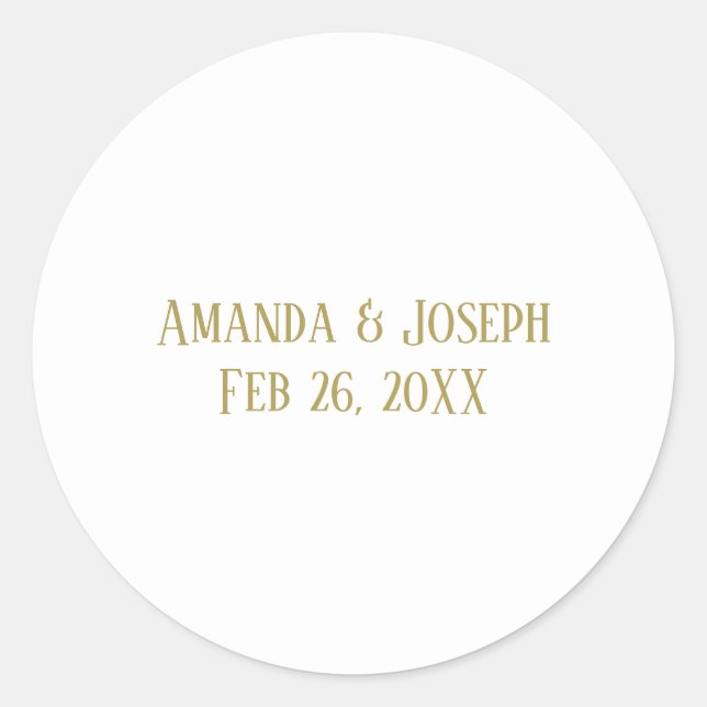 Simple Or - Autocollant Rond (Devant)