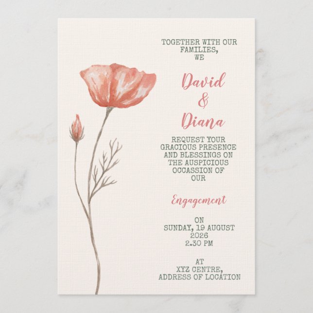 Simple Orange Color Invitation (Devant)