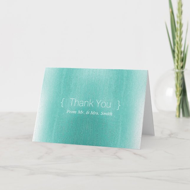 Simple personnalisé Merci élégant Flou vert (Devant)