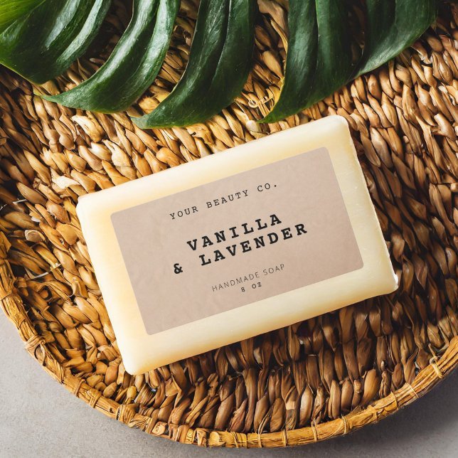 Simple Personnalisé Rustic Soap Étiquette (Créateur téléchargé)
