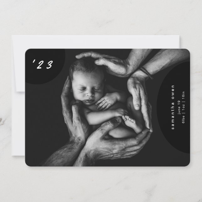 simple photo de nouveau-né faire-part de naissance (Devant)