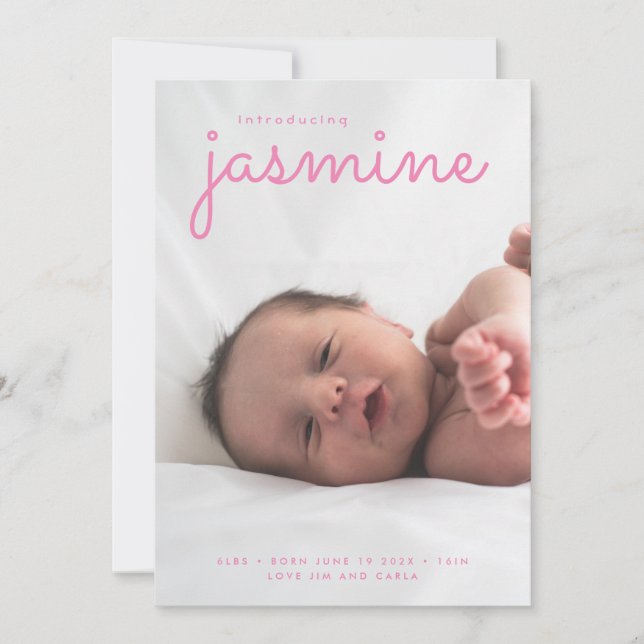 simple photo de nouveau-né faire-part de naissance (Devant)