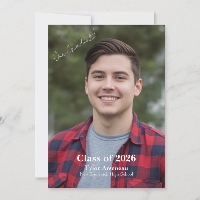Simple Photo Grad Party Invitation Personalize (Devant)