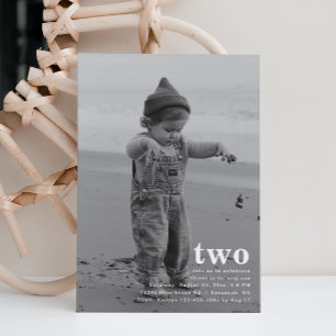 Simple Photo Invitation Anniversaire Minimaliste