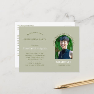 Simple Photo Sage Graduation Party Invitation