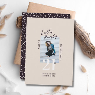 Simple Photo simple Invitation de fête d'anniversa