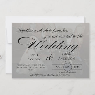 Simple Photo Wedding Invitation White & Black