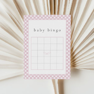 Simple Pink Bow Baby Bingo Carte de jeu