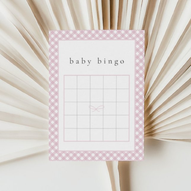 Simple Pink Bow Baby Bingo Carte de jeu (Créateur téléchargé)