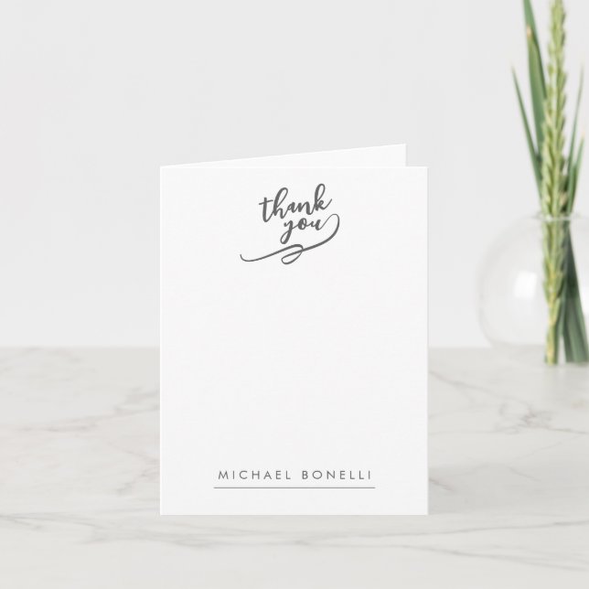 Simple Plain Minimalist Elegant Modern Name Thank  (Devant)