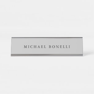 Simple Plaque moderne élégant gris argent