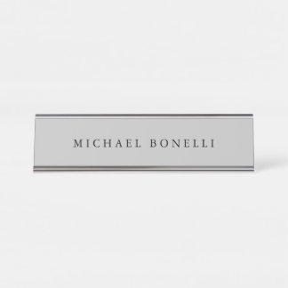 Simple Plaque moderne élégant gris argent