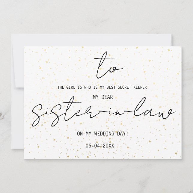 Simple Pour Ma Belle-Soeur Le Jour Du Mariage (Devant)