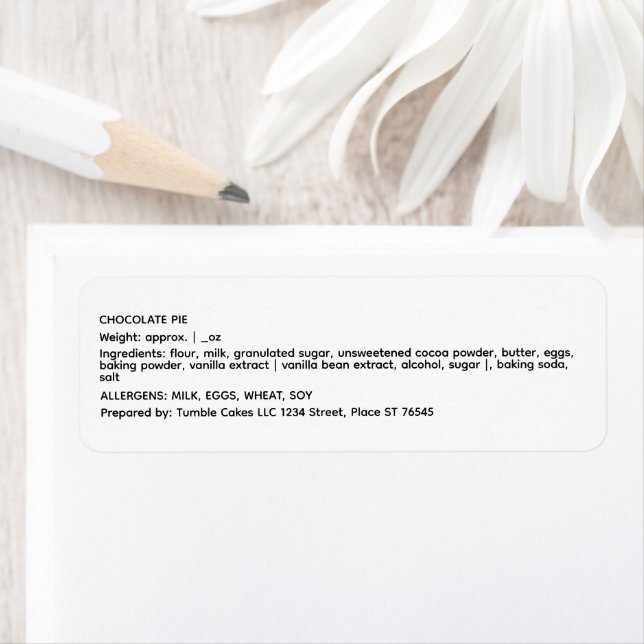 Simple préparé par les Étiquettes alimentaires (En situation)