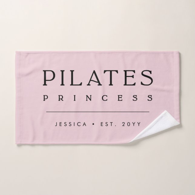 Simple Princesse Pilates Rose Pâle Personnalisée (Serviette à main)