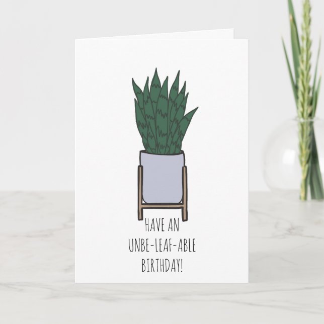 Simple Punny Snake Plante Carte de voeux Anniversa (Devant)
