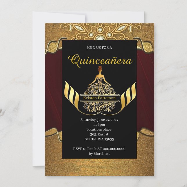 Simple Quinceanera Invitation (Devant)