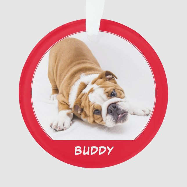 Simple Red Dog Pet Nom de la photo Vacances Keepsa (devant)