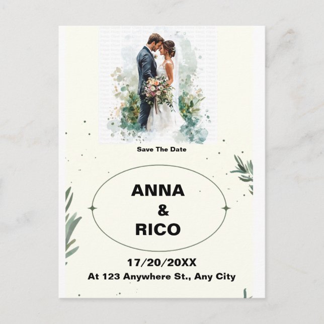SIMPLE & ROMANTIQUE : CARTES DE SAUVEGARDE DE DATE (Devant)