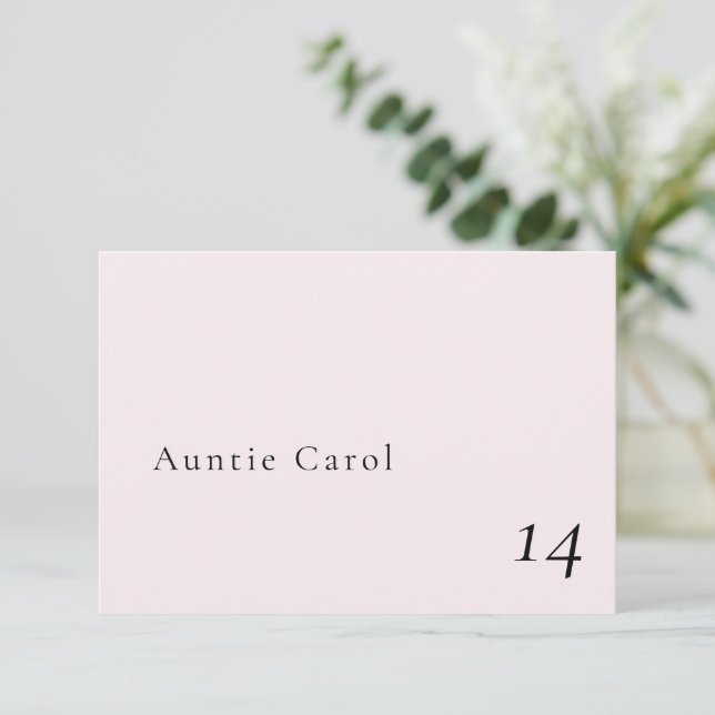Simple Romantique Pale Blush Classic Carte de séjo (Debout devant)
