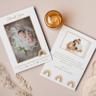 Simple rose Boho Nouveau Carte de remerciements ph