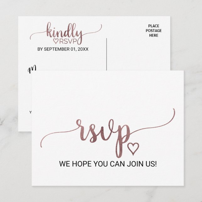 Simple Rose Calligraphie Demande de chanson Carte  (Devant / Derrière)