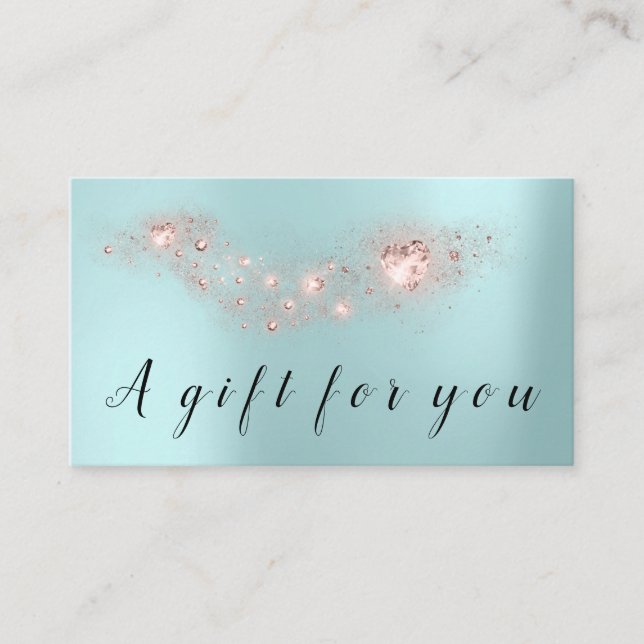 Simple Rose Coeur Certificat cadeau Petit Bleu (Devant)