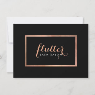 Simple Rose Gold Lash Salon Black Certificat cadea