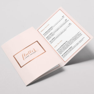 Simple Rose Gold Lash Salon Pink Brochure