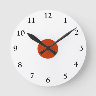 Simple rouge et blanc > Horloge murale de cuisine