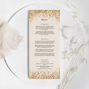 Simple Russe Automne Beige Mariage plat Menu