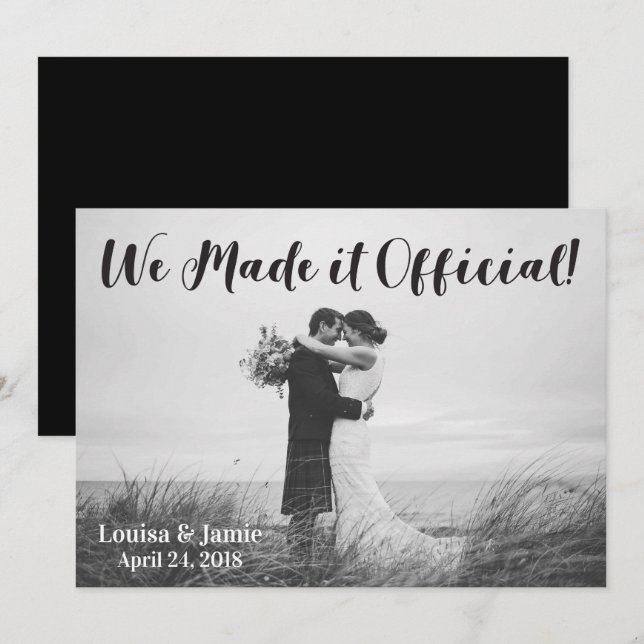 Simple Russe Nous l'avons fait Faire-part officiel (Devant / Derrière)