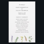 Simple Rustic Floral Fleur sauvage Wedding Program<br><div class="desc">Programme de mariage Boho avec fleurs sauvages aquarellés dans un agencement simple. Ces programmes de mariage botaniques fleuris sont parfaits pour un mariage de printemps ou d'été de style rustique et sont imprimés sur des feuilles de papier pour une option économique.</div>