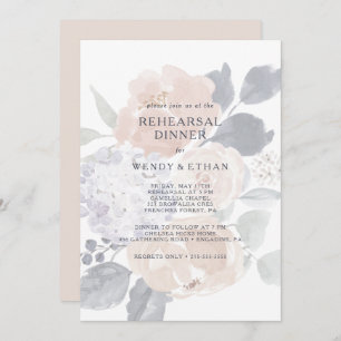 Simple Rustic Floral Rehearer Dîner Invitation