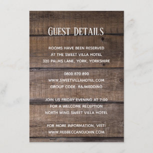 Simple Rustic Wood Mariage - Carte Détails du clie