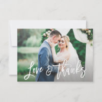 simple rustique merci mariage carte photo