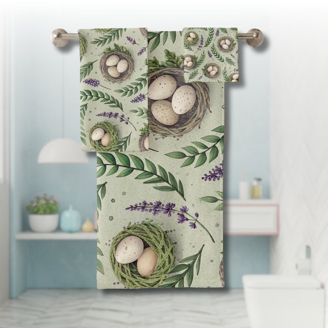Simple Sage Green Easter Eggs Lavender Nest (Créateur téléchargé)
