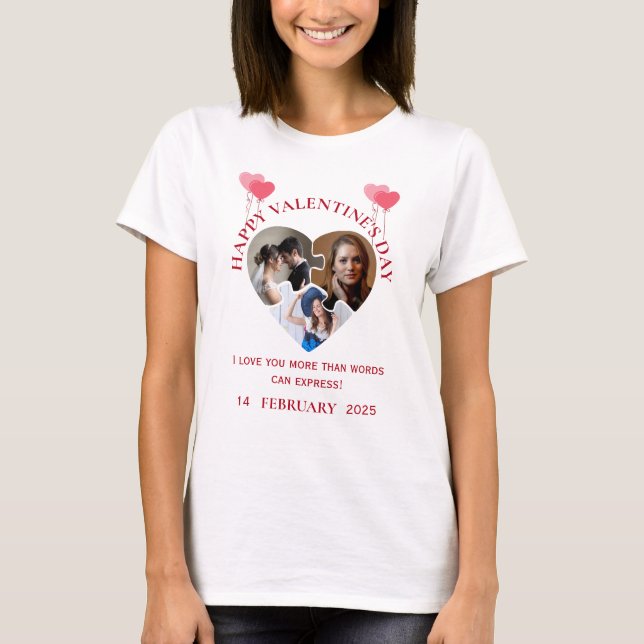 Simple Saint Valentin Photos en T-shirt Amour (Devant)