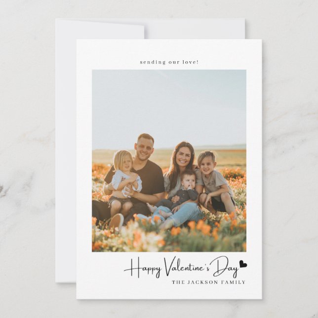 Simple Script Black Heart Carte de Saint Valentin  (Devant)