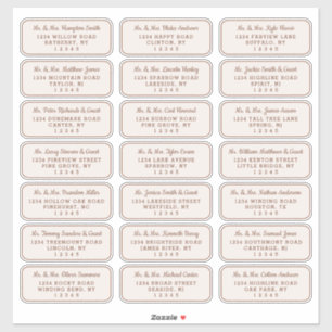 Simple Script Cuivre & Beige Étiquette de adresse 