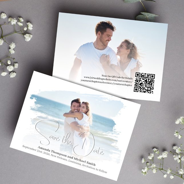 Simple Script de Faire-Part de Mariage avec Photo (Wedding save the date photo card template.)