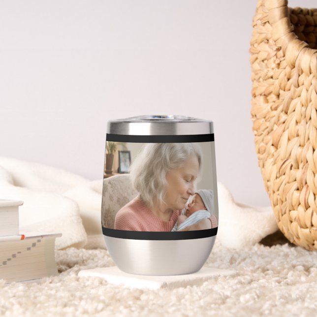 Simple Script Grandma Est.Photo Year Black (Salon (pivotée))