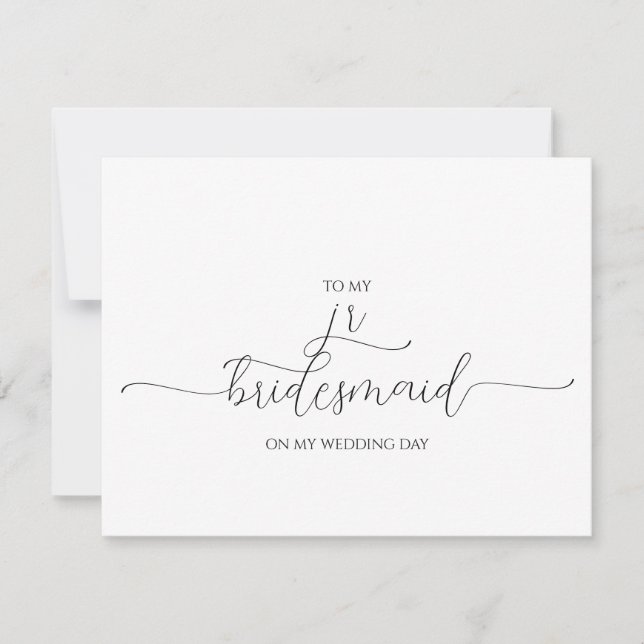 Simple Script Minimal Jr Bridesmaid Carte de remer (Devant)